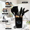 5 Kit De Talheres Silicone Utensílio De Cozinha Cor Preto 2