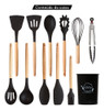 5 Kit De Talheres Silicone Utensílio De Cozinha Cor Preto 3