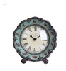 Reloj De Mesa Nikky Home Shabby Chic De Peltre, Verde 0