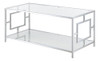 Convenience Concepts Town Square Chrome Coffee Table, Clear 1