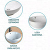 Bacha Desague Apoyar Apoyo Baño Ceramica Loza Redonda Piazza 5
