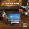 Runbox Cartera Delgada De Cuero Genuino Para 4