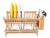 Estante De Secado De Platos De Bambu Lawei Con Porta Utensi 5