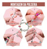 Kit Berloque Rosa Pulseira Colar 110un Porta Joias E Sacola 5