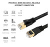 5 X Negro Ft 50 Cat7 Rj45 Red Ethernet Plana Patch Cable Par 2