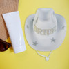 Chapéu De Fantasia De Vaqueira De Strass Branco De Pano De 5 Chapéu De Fantasia De Vaqueira De Strass Branco De Pano De 5