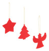 3 Enfeites Woodart Para Árvore De Natal Vermelho 0 3 Enfeites Woodart Para Árvore De Natal Vermelho 0