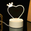 Pizarra Led Veladora Corazon Con Corona Usb 1