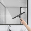 Accesorio Baño Limpia Mampara Vidrio Acero Inox. Negro 36cm 2