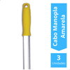 Kit 3 Cabos Alumínio Universal 1,40m Manopla Amarela Rosca 2