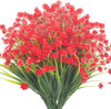 8 Paquetes De Flores Artificiales Para Exterior Narciso Rojo 0