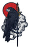 Patch Raven Na Espada Bordado Emblema Ferro Costurado Em 0