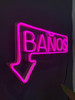 Cartel Neon Led Baños Luminoso Acrilico Transparente 0