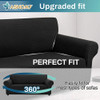 Funda Elástica Para Sillón De 3 Almohadones Grande Negro 2
