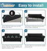 Funda Elástica Para Sillón De 3 Almohadones Grande Negro 5