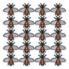 20 Peças De Adesivos De Tecido Bordado White Wing Bee Insect 2