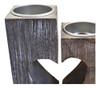 2x Coração Tealight Castiçais Castiçais Presente Mesa De 2