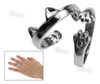 3 Pc Gato Patas Orejas Anillos Abrigo Ajustable Plateado Pla 2