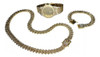 Combo Full Ice Simil Oro Cubana 50cm + Pulsera + Reloj Patek 0