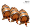 Kit 3 Barril Tonel Amburana Brasil 3 Litros Cachaça Pinga 2