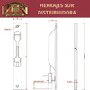 Pasador Palanca Puerta Porton 22 X 180 Zin Fumaca C Var X 4 2