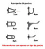 Kit 24 Ganchos Plástico Suporte Pino Porta Ferramentas Cinza 1