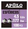 Balines Apolo Esfericos 4 1/2 X 500 Plomo 0