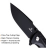 Cuchillo Shieldon, De Bolsillo/titanio/plegable/negro 2