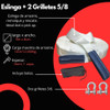Eslinga 9mx12tn + 2 Grilletes 5/8 2
