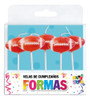 Party Store- Velas Formas Set Pelota De Rugby X 5 Cumpleaños 0