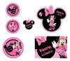 Kit Imprimible Minnie Mouse Rosa Y Negra Tarjetas Cumples Ca 1