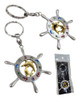 Llavero Metal Motivos Marinos Timón C/delfines Metal 11x5 Cm 0