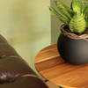 Mesa De Canto Monopé De Madeira Maciça Teca Para Sala 40cm 3