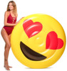 Boia Inflável Gigante Emoji Olhos Coração Floatie Kings 1