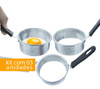 Kit 3 Modelador De Ovo Redondo 10cm Para Lanche Chapa Oferta 1