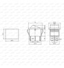 5 Llave Tecla Doble Inversora Pto Medio Dpdt 16a 31x25 Roja 3