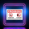 Placa Em Pvc_40x30 - Proibido Pescar E Caçar 0