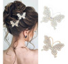 Hebillas Mariposas De Strass  Para El Pelo 2u Gold Silver 1