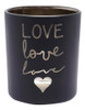 Castiçal Vidro Preto E Dourado Love Wirth Heart 1