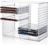 Organizador De Cd Apilable De Plastico Transparente 0