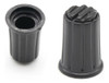 4 Perillas Potenciometro Negras 12mm Alto X 16mm Estriado 0