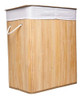 Canasto Cesto Bambú Doble Rectangular Ropa Tapa  Grande 0