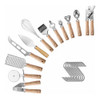 Kit X12 Utensilios De Cocina Set Mango Madera Punta Acero 0