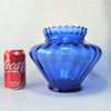 Hermoso Florero Antiguo En Vidrio Azul. 5