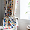 Cortina De Janela Com Padrão Geométrico Boho Com Pompons 150 1
