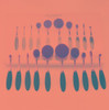 10pc Maquillaje Profesional Cepillo Conjunto Oval Cepillos C 3