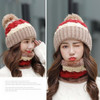 Conjunto De Cachecol De Malha Feminina De Inverno E Gorro Fo 3