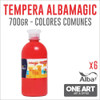 Tempera Alba Magic 700gr X6 Colores Comunes 1