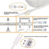 Luces De Cuerda Led, Tira De Luz Flexible Plana De 50 Pies, 4