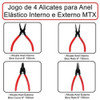 Jogo Kit Alicates Trava Tirar Abrir Aneis 4 Peças Saca Anel 7